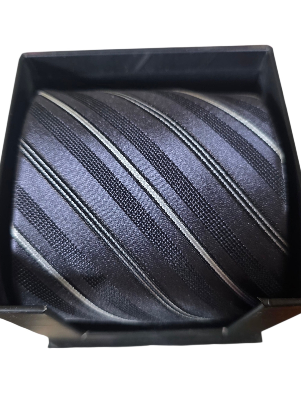 Michael Kors Classic Men's Black Striped Tie Black/Gray Stripe 100% Silk